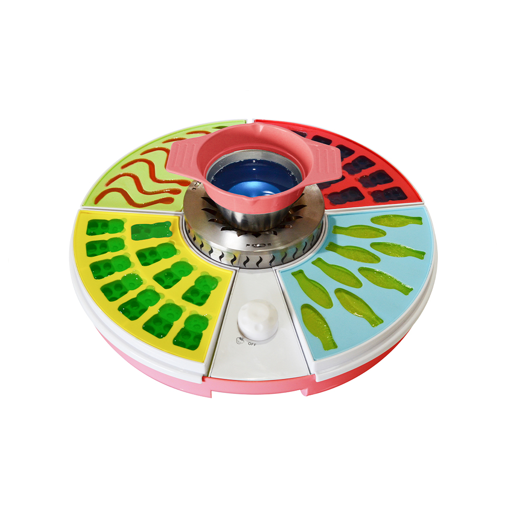 Máquina para hacer gomitas de caramelo GC-128G de 100 W con 4 bandejas de PP